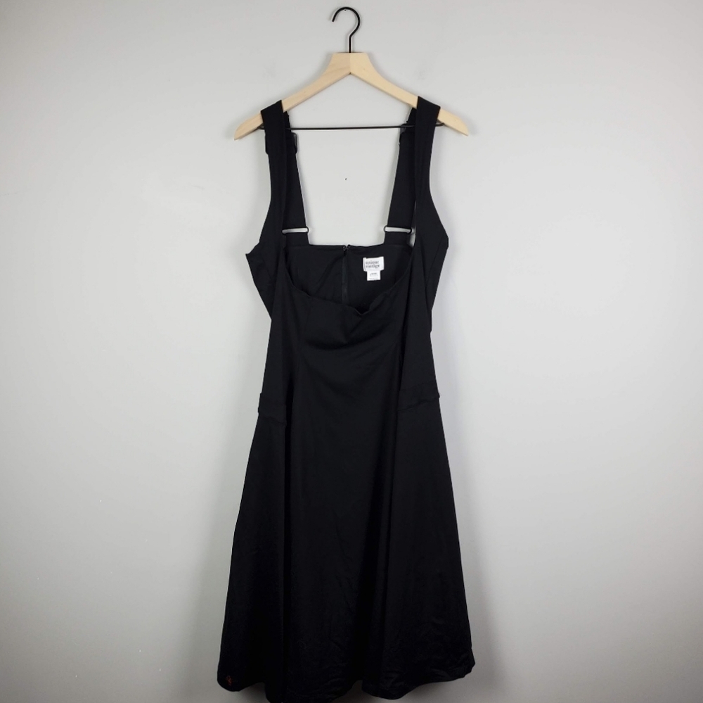 Unique Vintage Black Adjustable Back Dress Women Plus Size 2X/18 - Picture 1 of 7